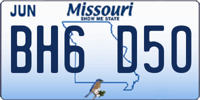MO license plate BH6D5O