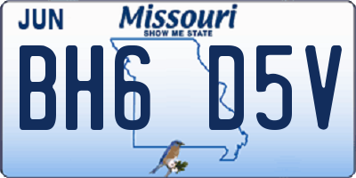 MO license plate BH6D5V