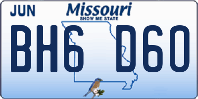 MO license plate BH6D6O