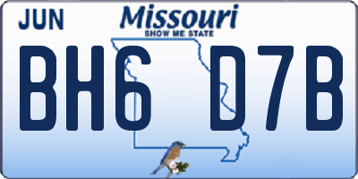 MO license plate BH6D7B