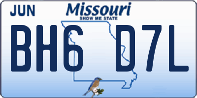 MO license plate BH6D7L