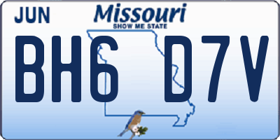 MO license plate BH6D7V