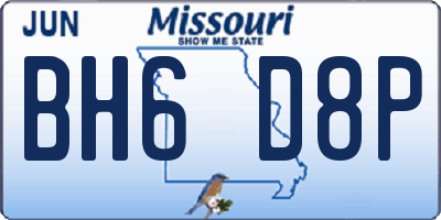 MO license plate BH6D8P