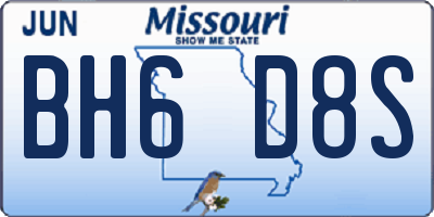 MO license plate BH6D8S
