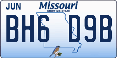 MO license plate BH6D9B