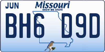 MO license plate BH6D9D