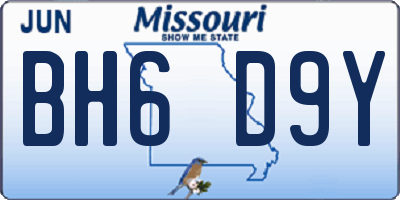 MO license plate BH6D9Y