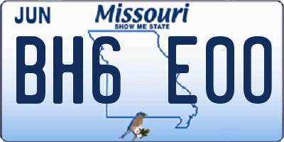 MO license plate BH6E0O