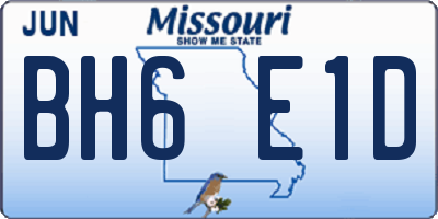 MO license plate BH6E1D