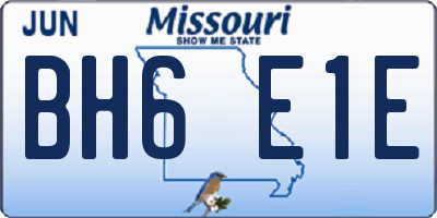 MO license plate BH6E1E