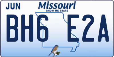 MO license plate BH6E2A