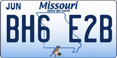 MO license plate BH6E2B