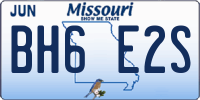 MO license plate BH6E2S