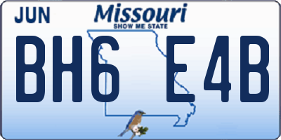 MO license plate BH6E4B