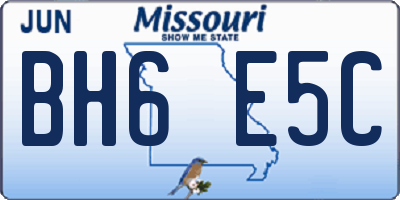 MO license plate BH6E5C