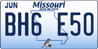 MO license plate BH6E5O
