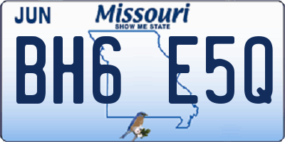 MO license plate BH6E5Q