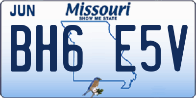 MO license plate BH6E5V