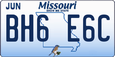 MO license plate BH6E6C