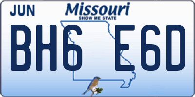 MO license plate BH6E6D