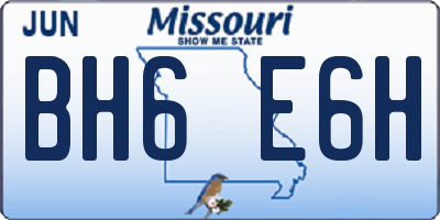 MO license plate BH6E6H