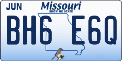 MO license plate BH6E6Q