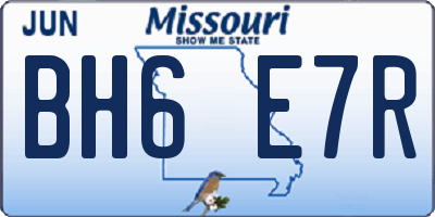 MO license plate BH6E7R