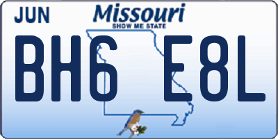 MO license plate BH6E8L