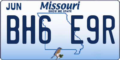 MO license plate BH6E9R
