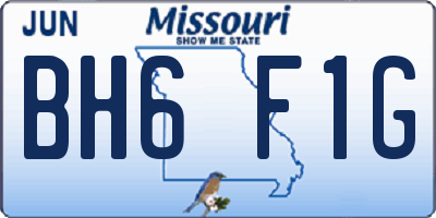 MO license plate BH6F1G