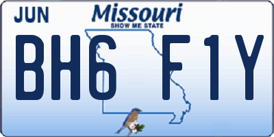 MO license plate BH6F1Y