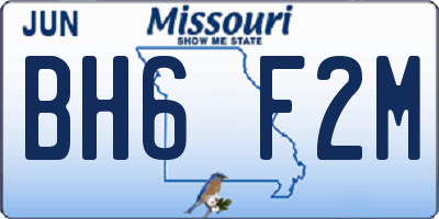 MO license plate BH6F2M