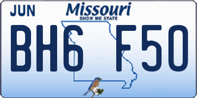 MO license plate BH6F5O
