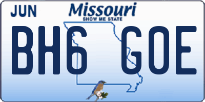 MO license plate BH6G0E