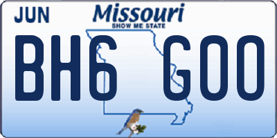 MO license plate BH6G0O