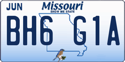 MO license plate BH6G1A