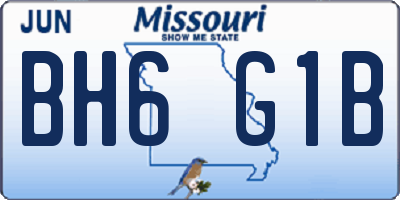 MO license plate BH6G1B