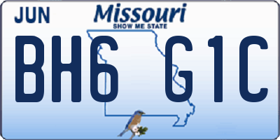 MO license plate BH6G1C