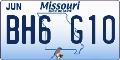 MO license plate BH6G1O