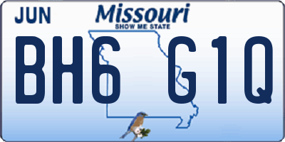 MO license plate BH6G1Q