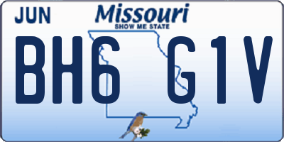 MO license plate BH6G1V