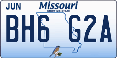 MO license plate BH6G2A