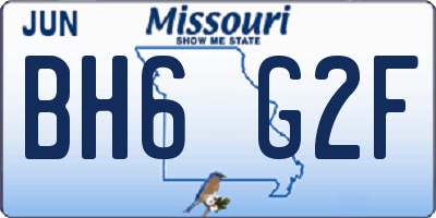 MO license plate BH6G2F