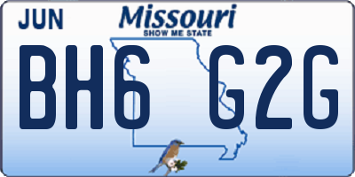 MO license plate BH6G2G