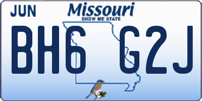 MO license plate BH6G2J