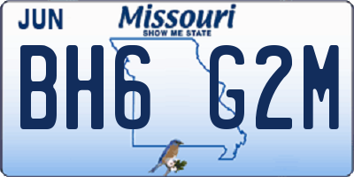 MO license plate BH6G2M