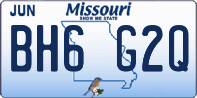 MO license plate BH6G2Q
