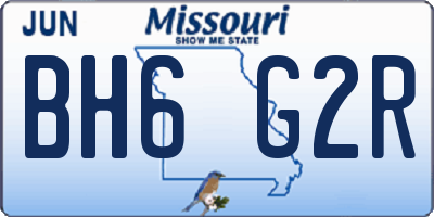 MO license plate BH6G2R