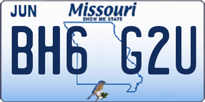 MO license plate BH6G2U