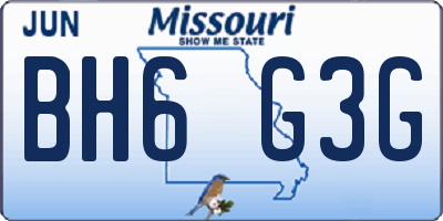 MO license plate BH6G3G